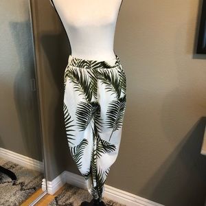 Palm print pants